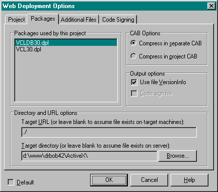 web deployment options - packages