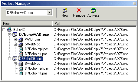 Project Manager with D7EchoWAD and D7EchoCGI